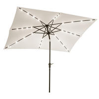 SONNENSCHIRM mit LED DE-11521 Neigbar Creme - Creme, Metall (205/268cm) - ComfortXL