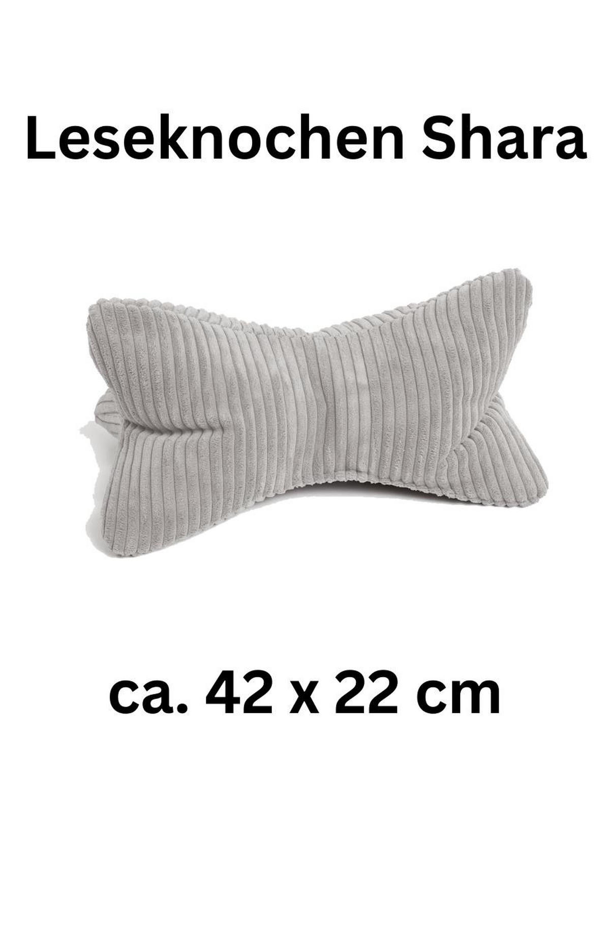 KISSEN Leseknochen Shara grau - Grau, Textil (22/42cm) - Magma Heimtexx