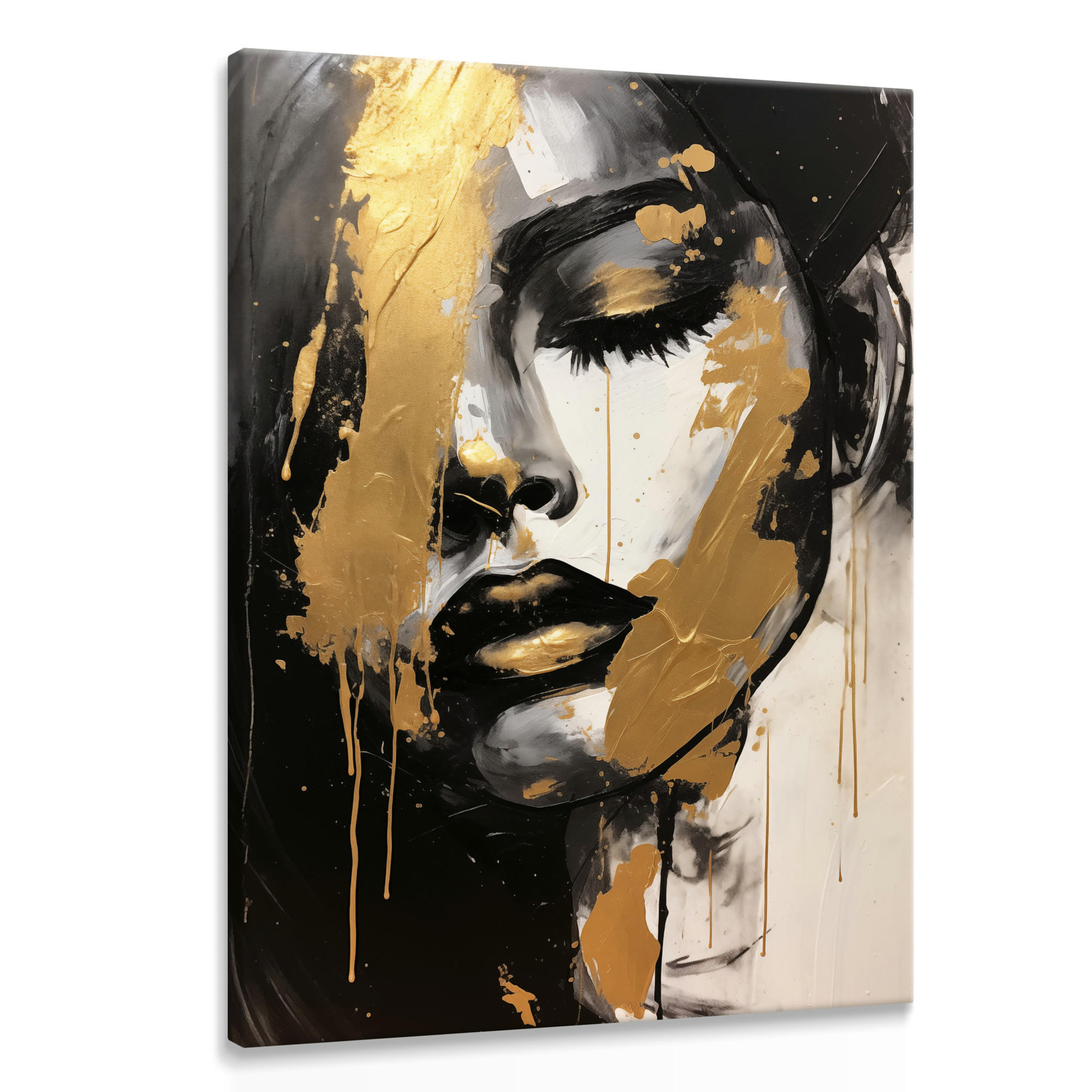 Muralo Leinwandbild Schwarz, Beige, Grau 80x120 cm