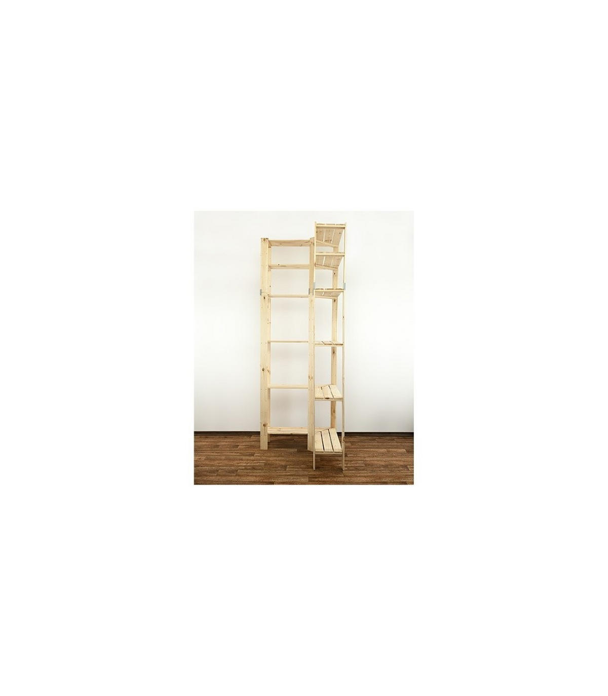 ECKREGAL WOODLAND 230x85x30cm Fachlast 120kg 6 Fachboden Kiefernholz Natur - Naturfarben, Holz (85/230/50cm) - PROREGAL