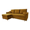 ECKSOFA MON, Gelb, Veloursstoff, Ottomane Universal - Gelb, Textil (222/142cm) - Sepro Meble