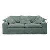 SOFA NETTA Petrol Cord - Petrol/Braun, Birkenholz/Textil (226/90/116cm) - KAWOLA
