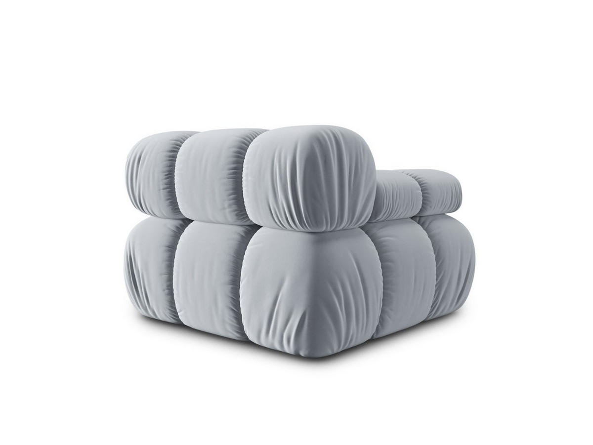 MODUL links Bellis aus Samt hellblau - Hellblau, Textil (94/70/94cm) - Micadoni