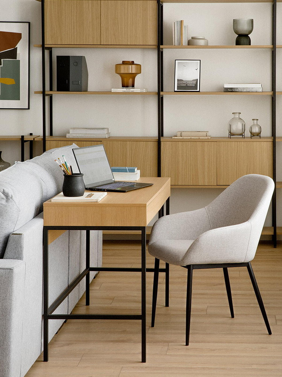 SCHREIBTISCH Imban Natur 50 x 120 - Braun, Holzwerkstoff (120/50/76cm) - Kenay Home