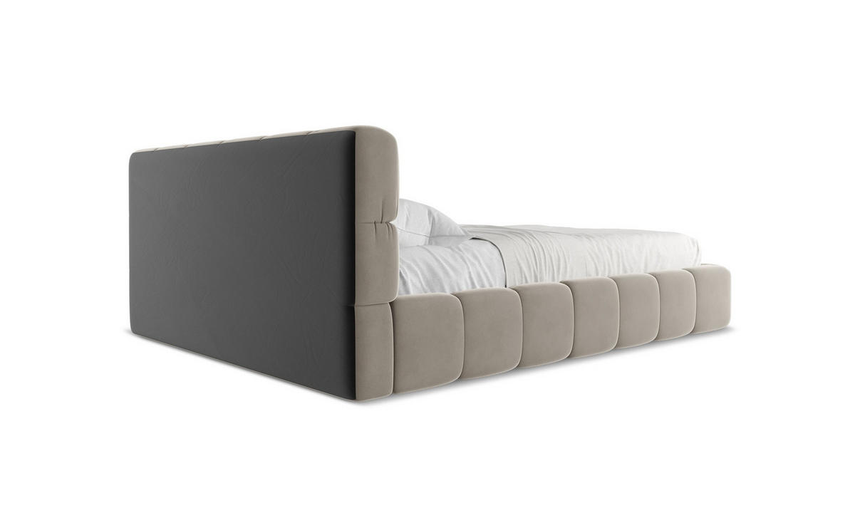 POLSTERBETT mit Lattenrost 220x260 Violett - Lila/Flieder, Kunststoff/Textil (160/200cm) - Makamii