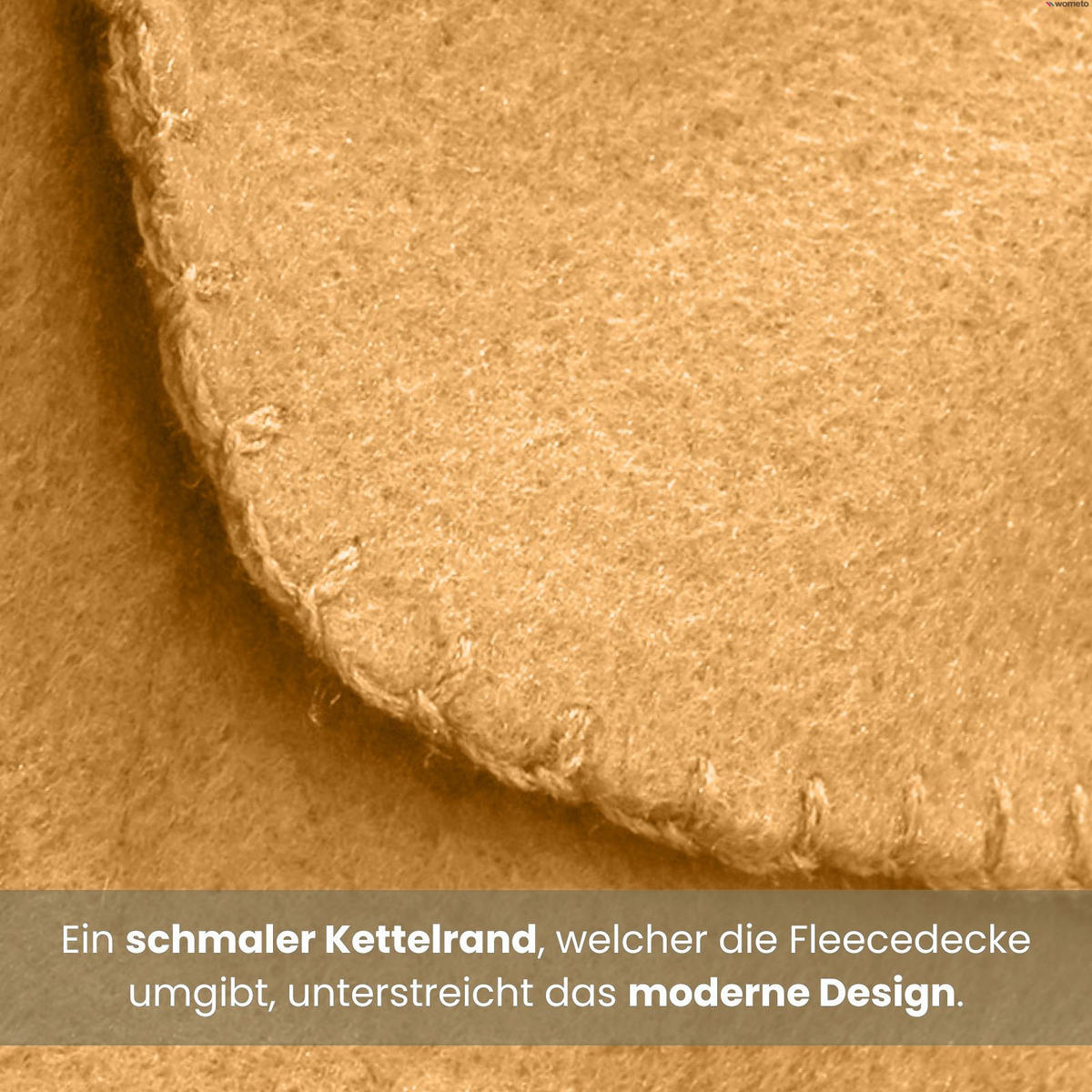 FLEECEDECKE 3er Set gelb 130/160 cm Kettelrand Anti-Pilling - Gelb, Textil (130/160cm) - wometo