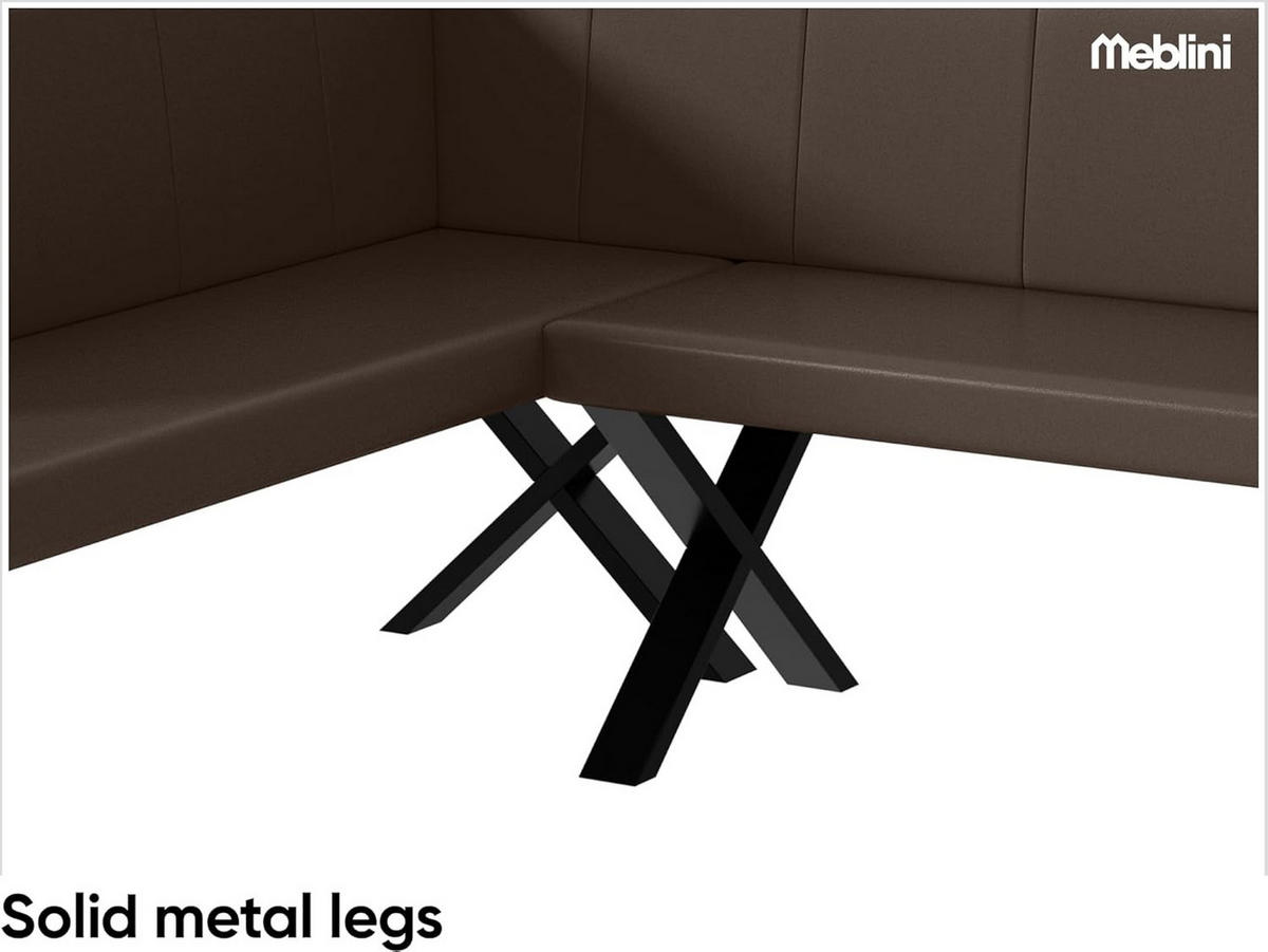 ECKBANK PETER_X - Braun, Leder (142/196cm) - Meblini