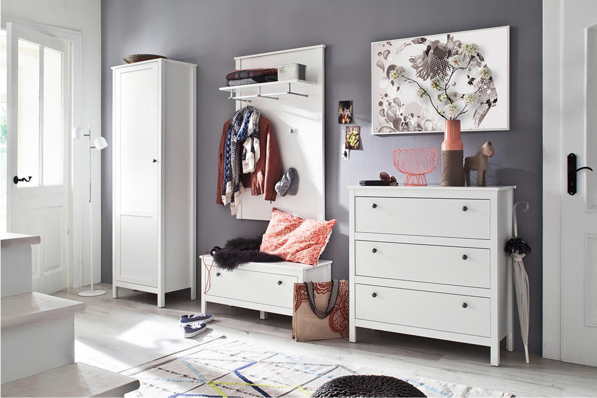 WANDGARDEROBE FARGE funktionell und vielseitig, weiß - Weiß, Holz (81/122/26cm) - KONSIMO®
