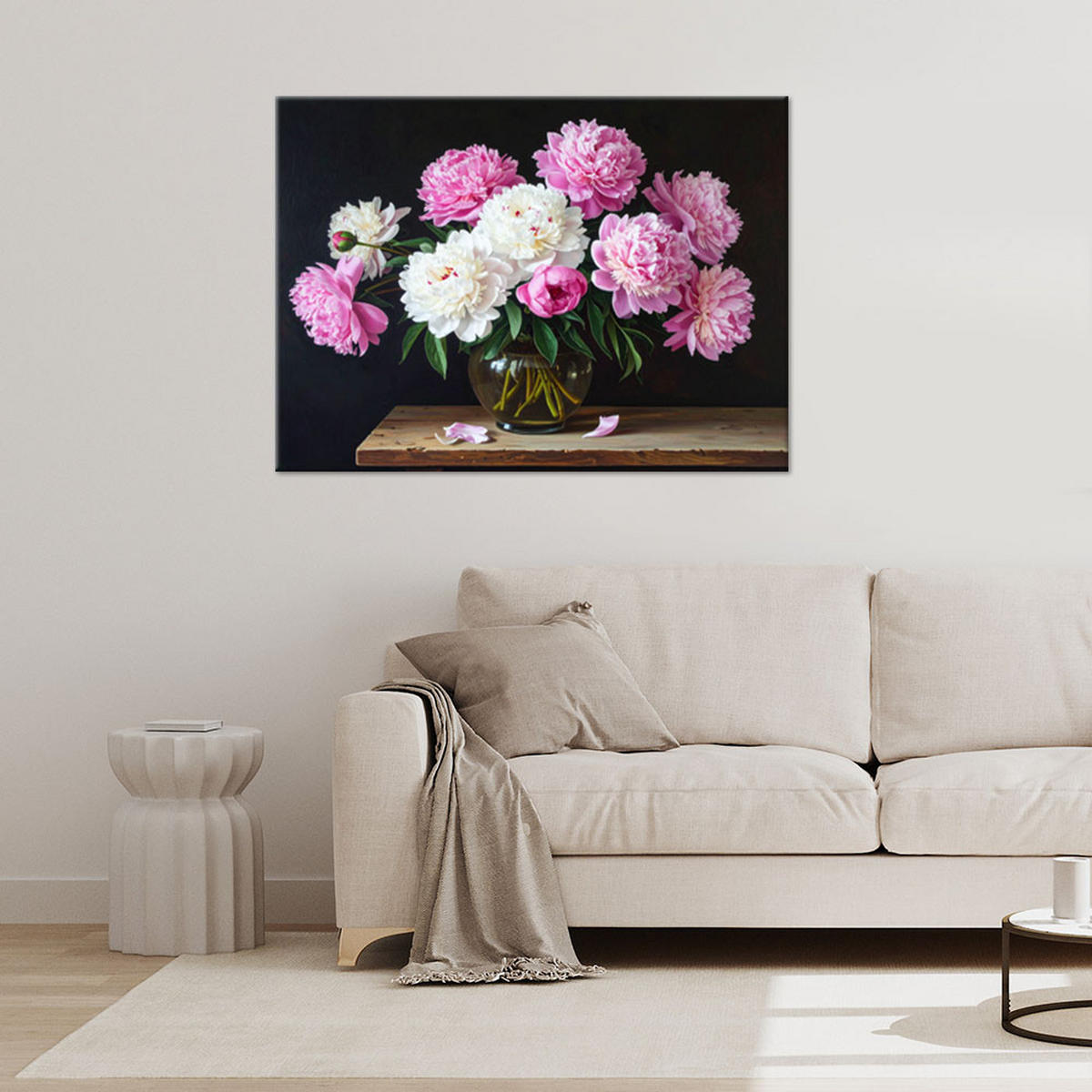 LEINWANDBILD Blumen 120x80cm - Rosa, Textil (120/80cm) - Feeby