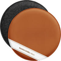 SITZKISSEN zum Wenden Filz und Kunstleder 2er Set - Dunkelgrau, Textil (40/40/2cm) - Miqio Design