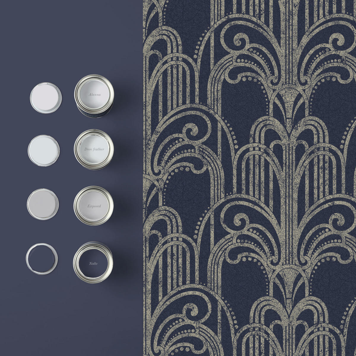 VLIESTAPETE Art Deco 1000x53 - Blau, Papier/Kunststoff (53/1cm) - Graham & Brown