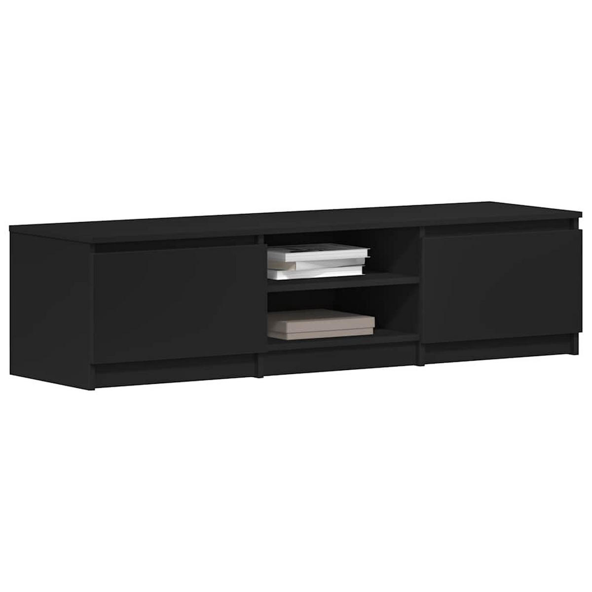 TV-SCHRANK Schwarz 140x40x35,5 cm Holzwerkstoff - Schwarz, Holzwerkstoff (140/35.5/40cm) - furnicato