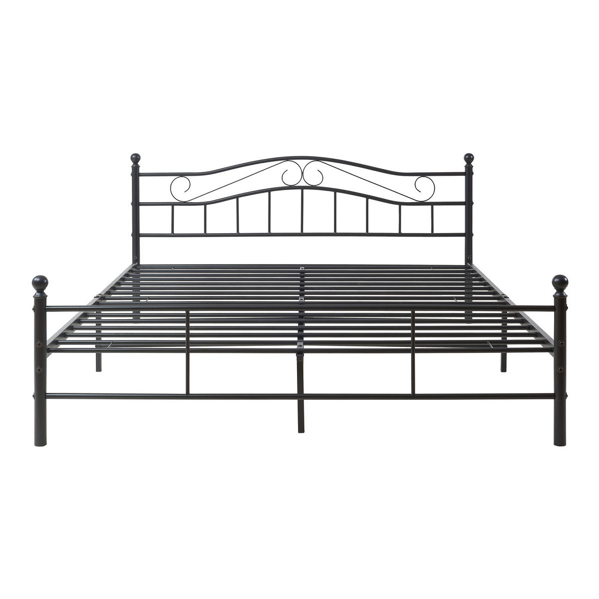METALLBETT Florenz - Schwarz, Metall (160/200cm) - [en.casa]