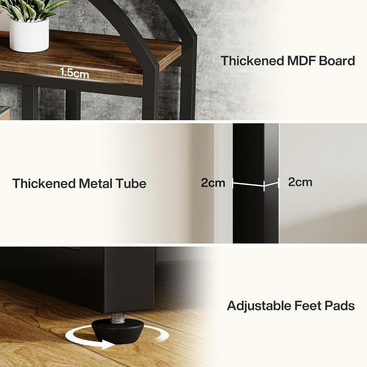 BÜCHERREGAL 180 cm Industrial-Stil Braun - Braun, Metall (80/180/30cm)