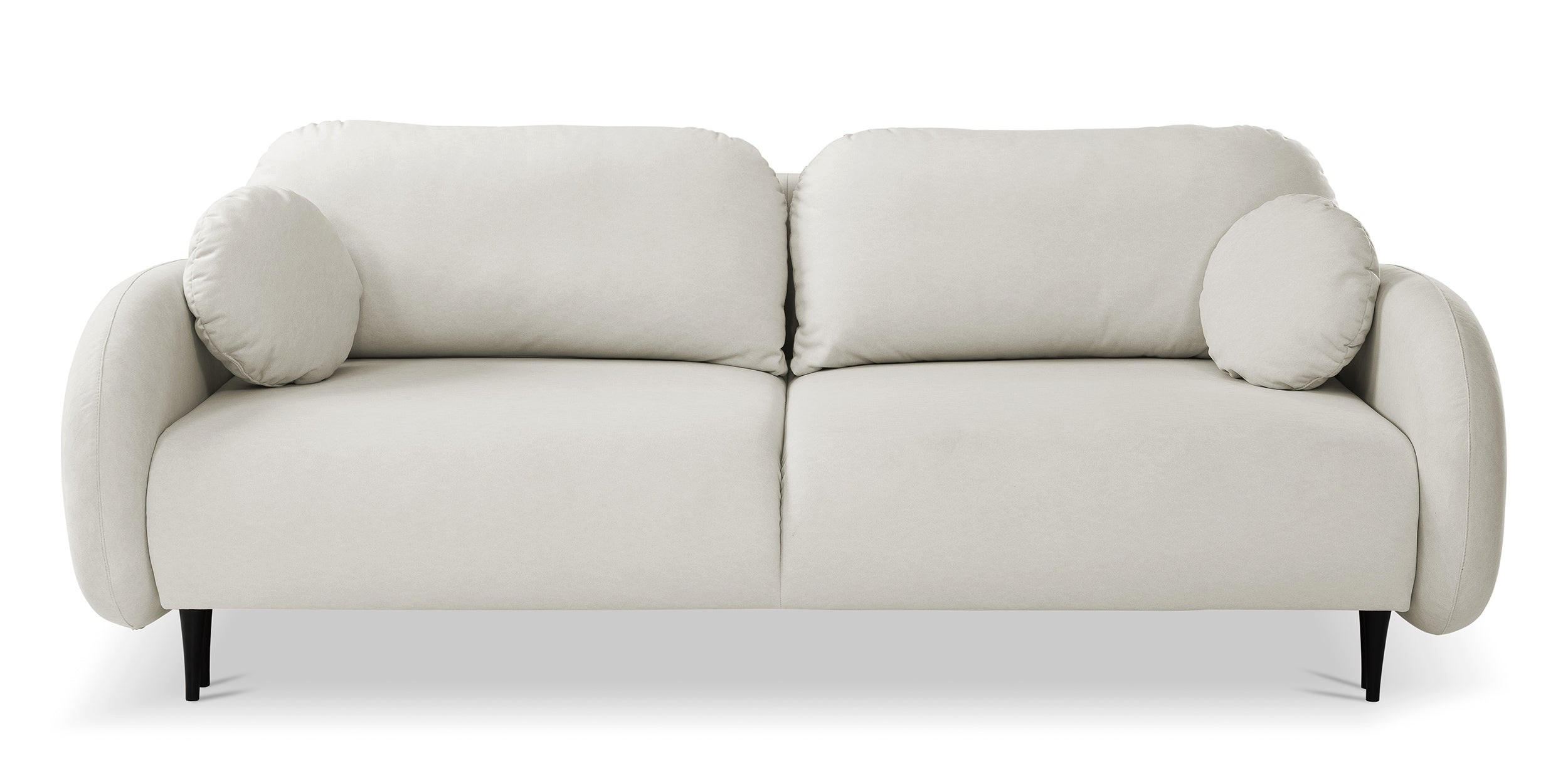 SCHLAFSOFA Bafra Hellbeige Velours - Ecru/Schwarz, Holz/Textil (232/92/102cm) - Selsey