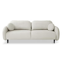 SCHLAFSOFA Bafra Hellbeige Velours - Ecru/Schwarz, Holz/Textil (232/92/102cm) - Selsey