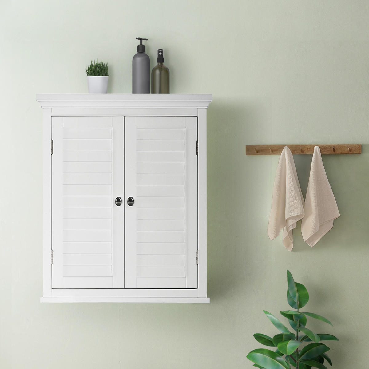 HÄNGESCHRANK mit Einlegeboden, Weiß, 61cm - Anthrazit/Weiß, Holzwerkstoff/Metall (17.8/61/61cm) - Teamson Home