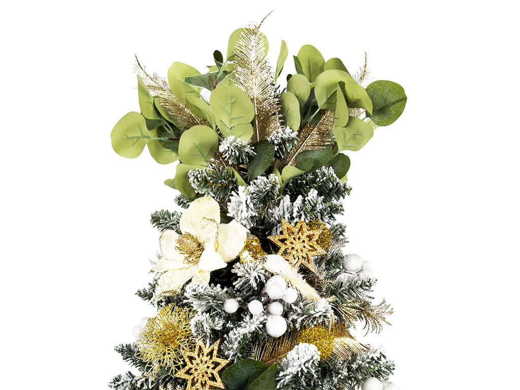 WEIHNACHTSBAUM künstlicher 60 cm mit LED-Beleuchtung, CHAMPAGNEGLANZ, mit 50 Weihnachtsbaumschmuck, Pflanztopf mit Jutesack - Champagner/Goldfarben, Kunststoff/Stein (40/60cm) - LAALU