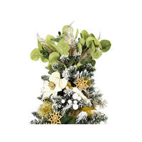 WEIHNACHTSBAUM künstlicher 60 cm mit LED-Beleuchtung, CHAMPAGNEGLANZ, mit 50 Weihnachtsbaumschmuck, Pflanztopf mit Jutesack - Champagner/Goldfarben, Kunststoff/Stein (40/60cm) - LAALU