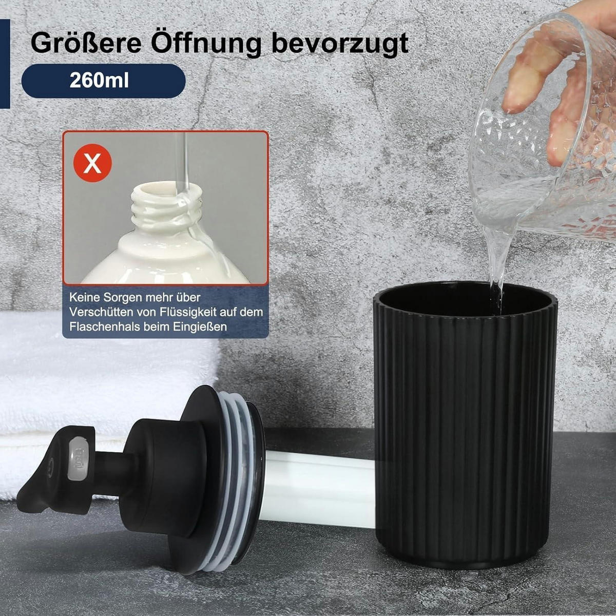 SEIFENSPENDER Automatisch Schwarz 260 ml - Schwarz, Kunststoff (8/8/18cm)