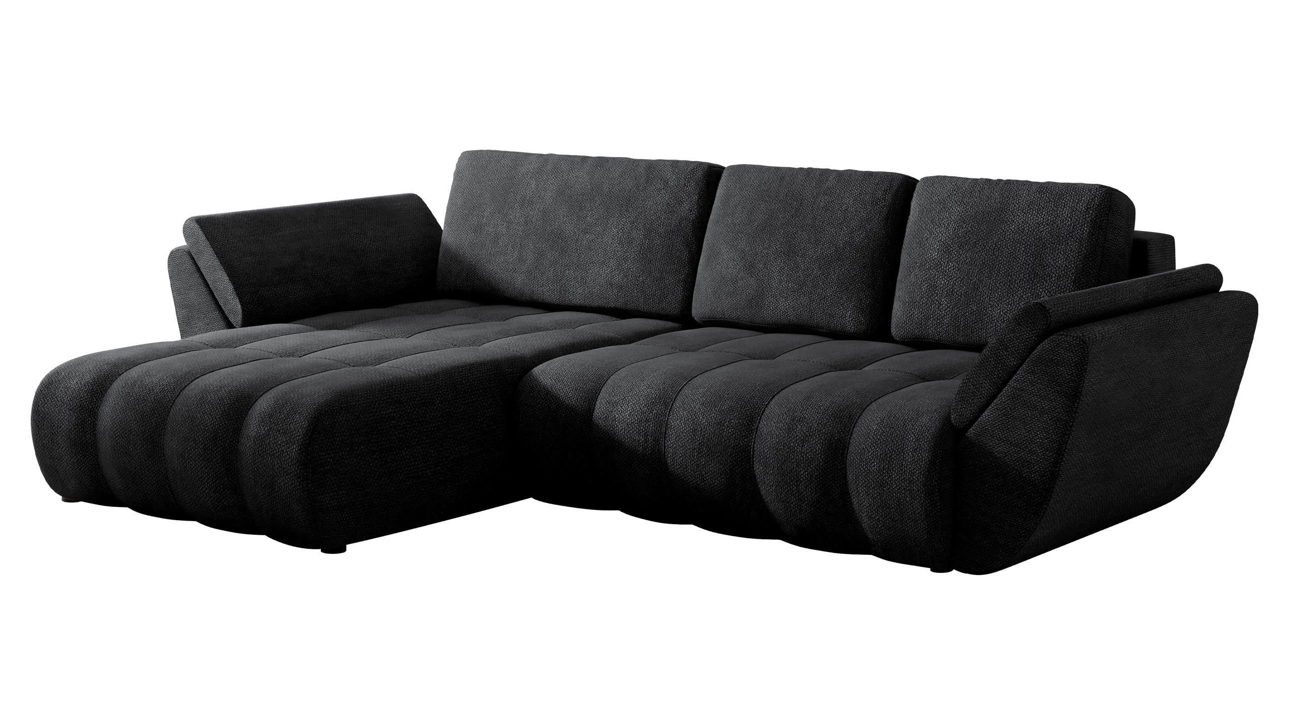 ECKSOFA Faro - Dunkelgrau/Schwarz, Holz/Kunststoff (283/195cm) - MIRJAN24