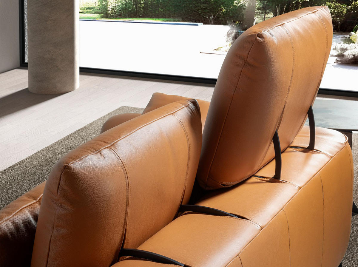 SOFA Klassisch Braun Schwarz 170/107/105 cm - Braun, Leder/Metall (170/105/107cm) - ANGEL CERDA