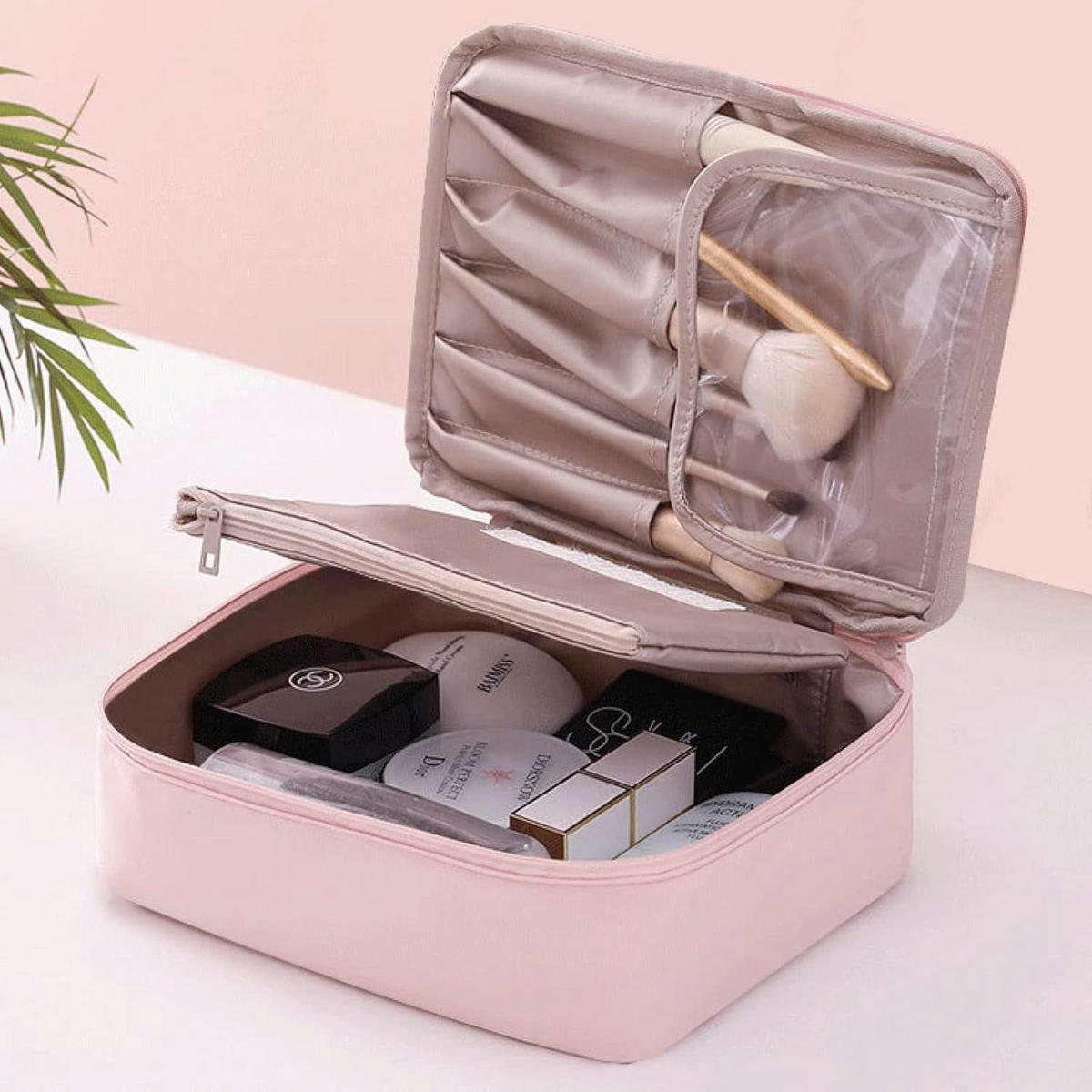 KOSMETIKTASCHE 2-teiliges Set Rosa - Rosa, Textil (21/2.3/30cm)