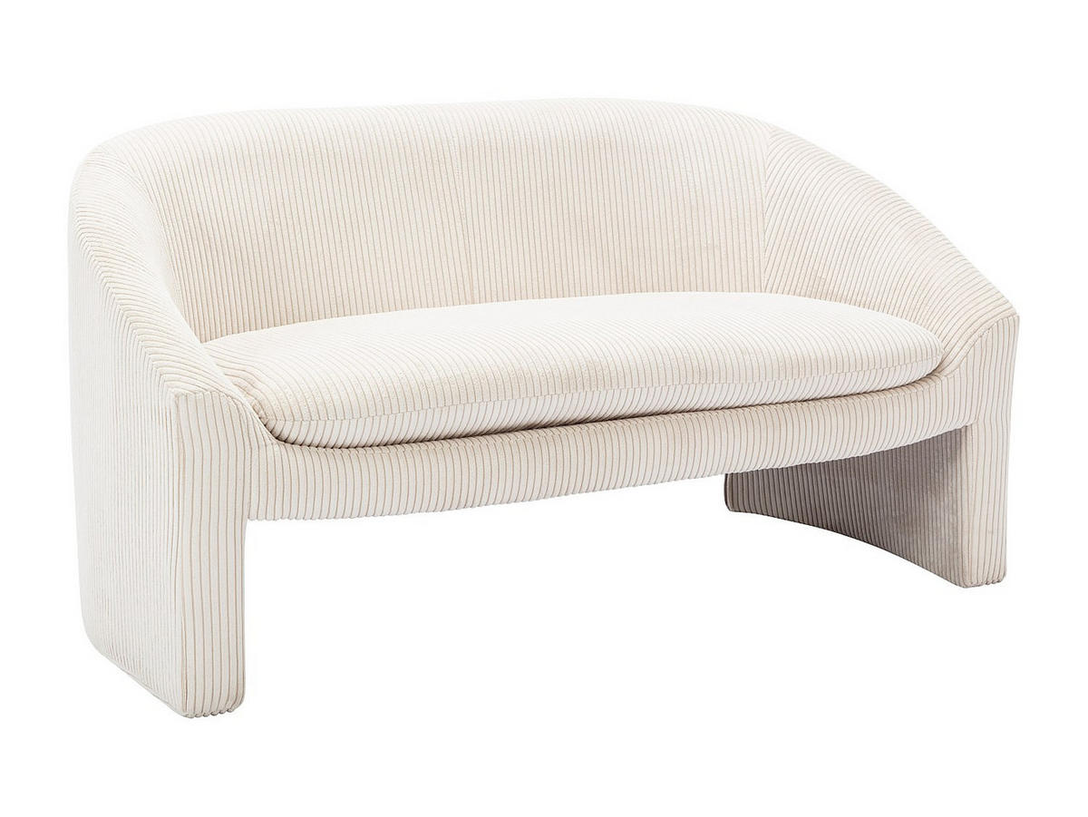 SOFA - 2 Personen - samt - cremefarben Ossana - Creme, Textil (137/74/74cm) - Vente-Unique