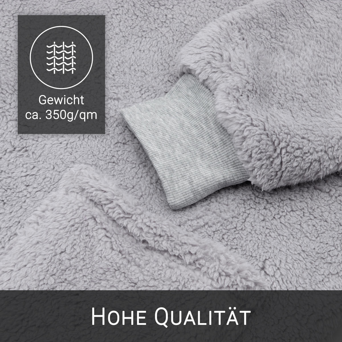 KUSCHELDECKE, onesize, 100% Polyester, Grau - Hellgrau, Textil (175/130cm) - Zollner