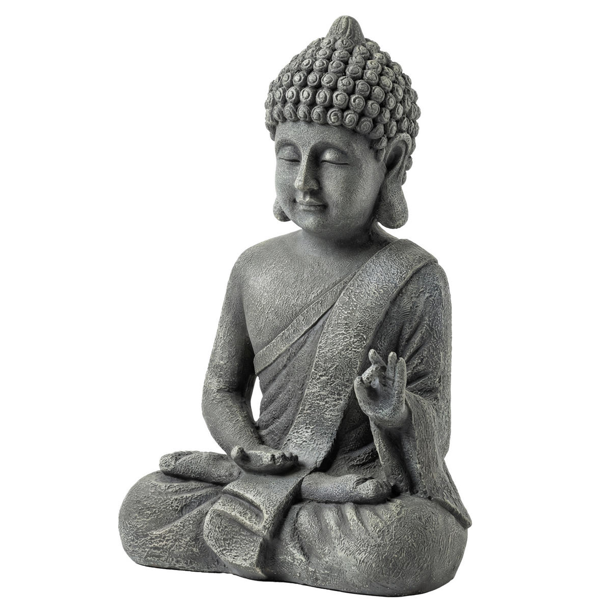 BUDDHAFIGUR DE-13883 meditierend aus Magnesiumoxid Dunkelgrau - Dunkelgrau, Stein (23/51/32cm) - ComfortXL