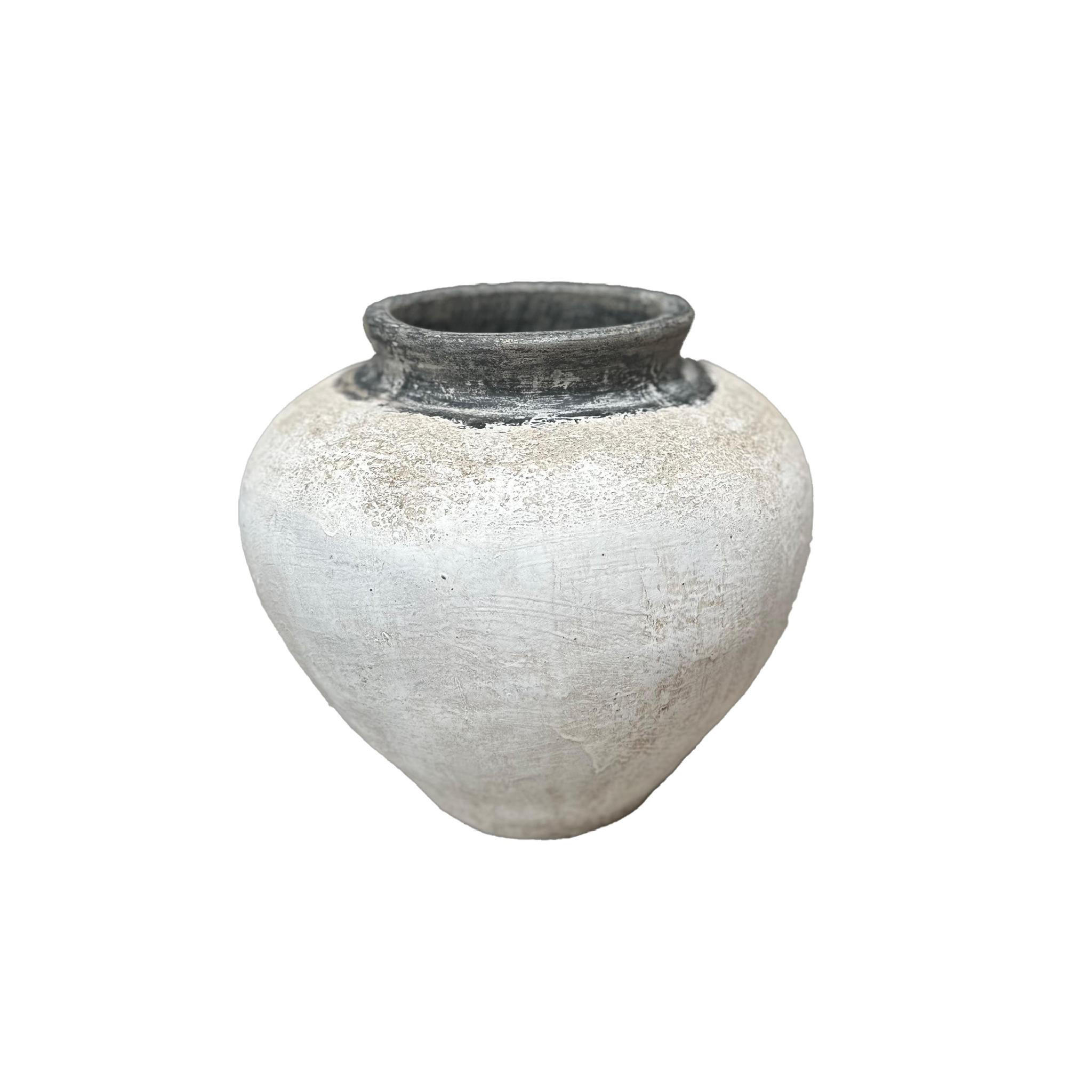 TOPF Jinsu Weiß 50/50/45cm - Weiß, Stein (45cm) - PTMD Collection