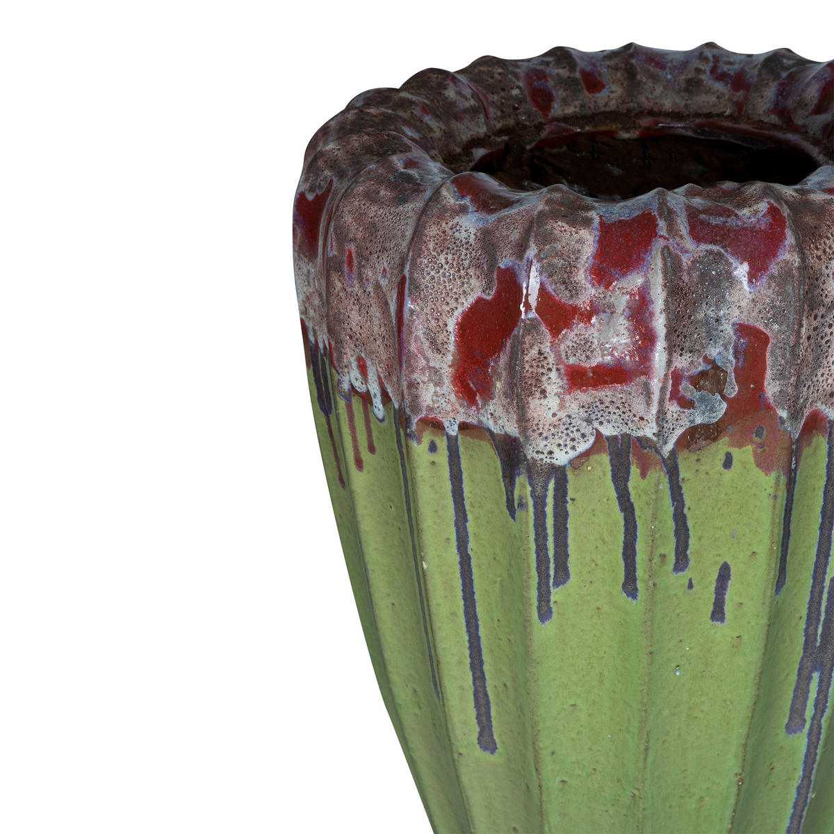 TOPF Linex Grün 56/56/105cm - Grün, Keramik (105cm) - PTMD Collection