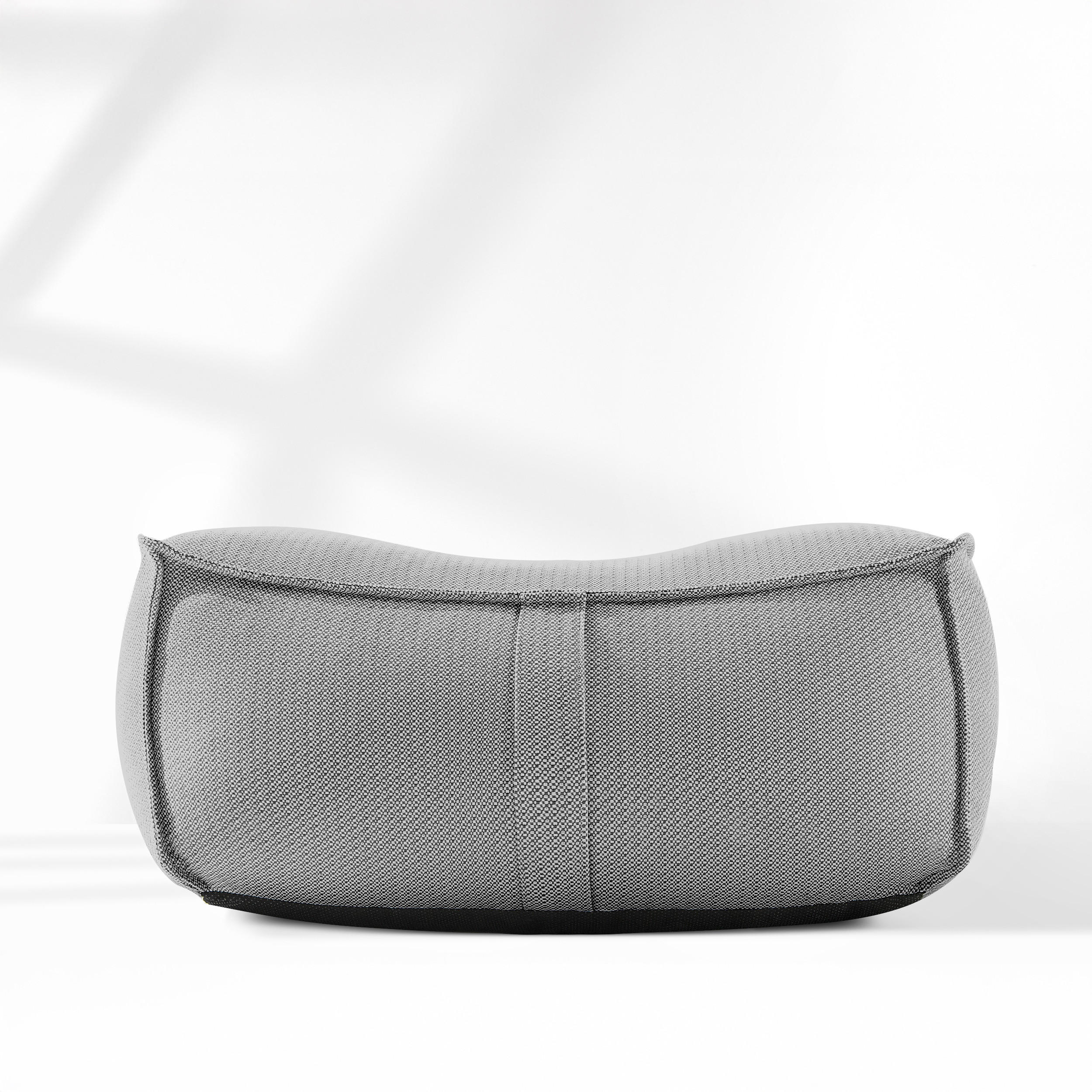 GARTENLOUNGE-HOCKER LOVIA Outdoof Pouf, Schwarz/Weiß - Schwarz, Textil (90/41/75cm) - KONSIMO®