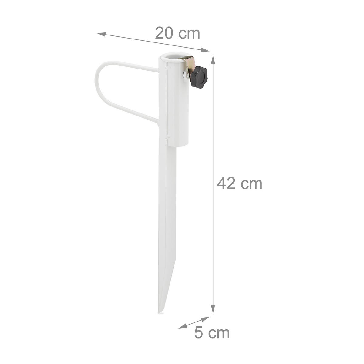 TRÁVNY bodec - biela, kov/plast (20/42/5cm) - Relaxdays