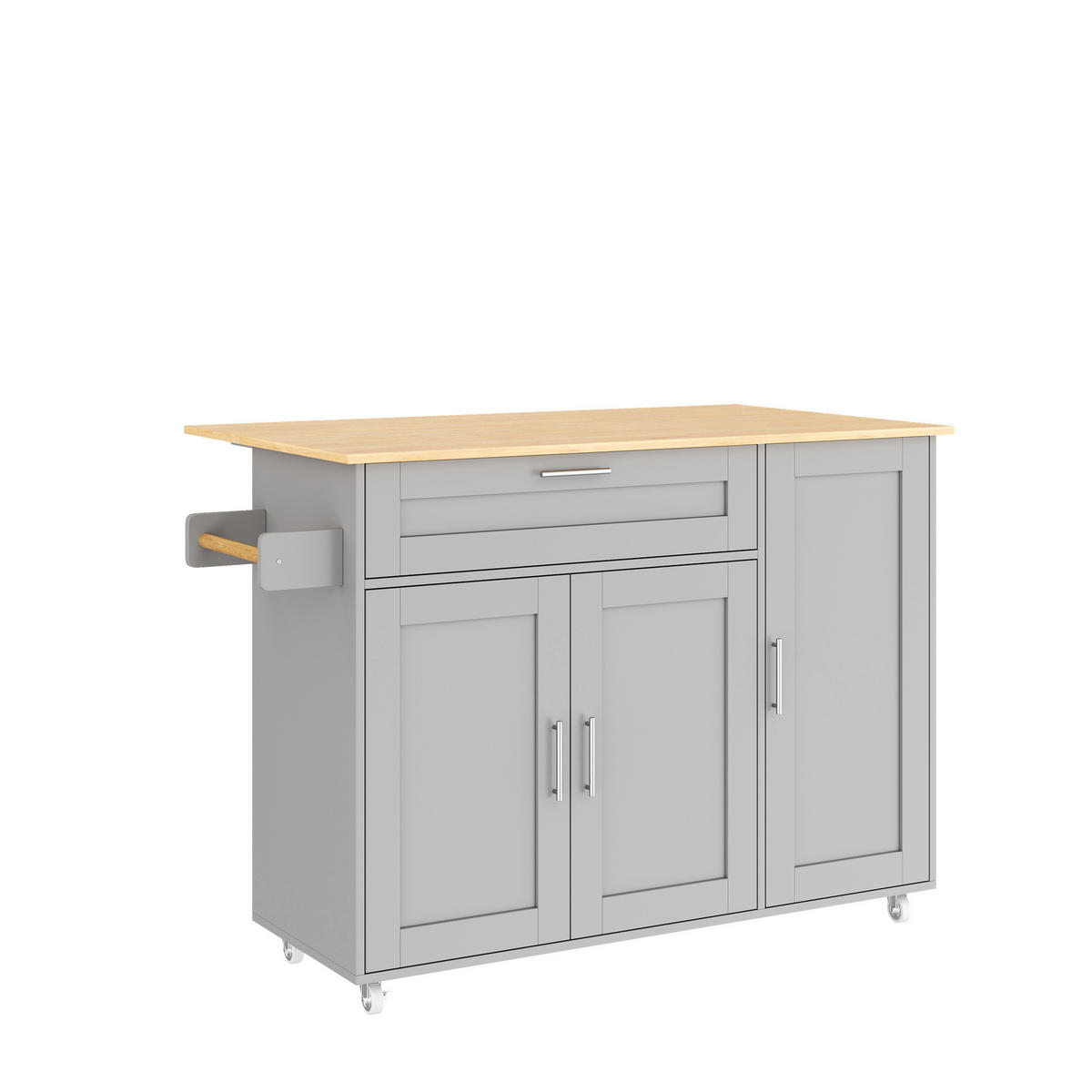 KÜCHENINSEL Grau-Natur 132.5/44/90 cm - Grau, Holzwerkstoff (132.5/90/44cm) - PANGIVO