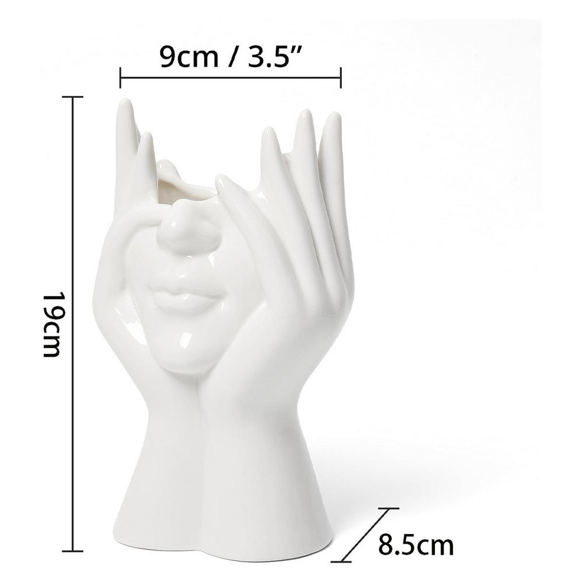 VASE 19 cm Keramik - Weiß, Keramik (19cm) - LIBRATON