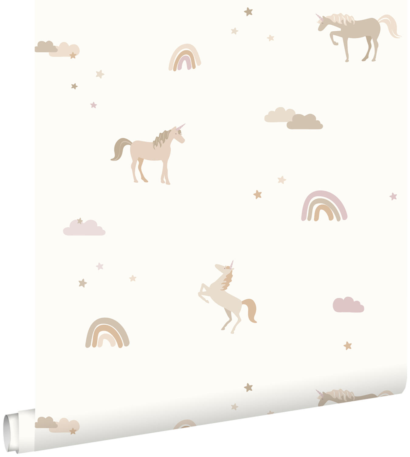 TAPETE Einhörner 50 x 900 cm - Beige, Papier (50/0.1cm) - ESTAhome