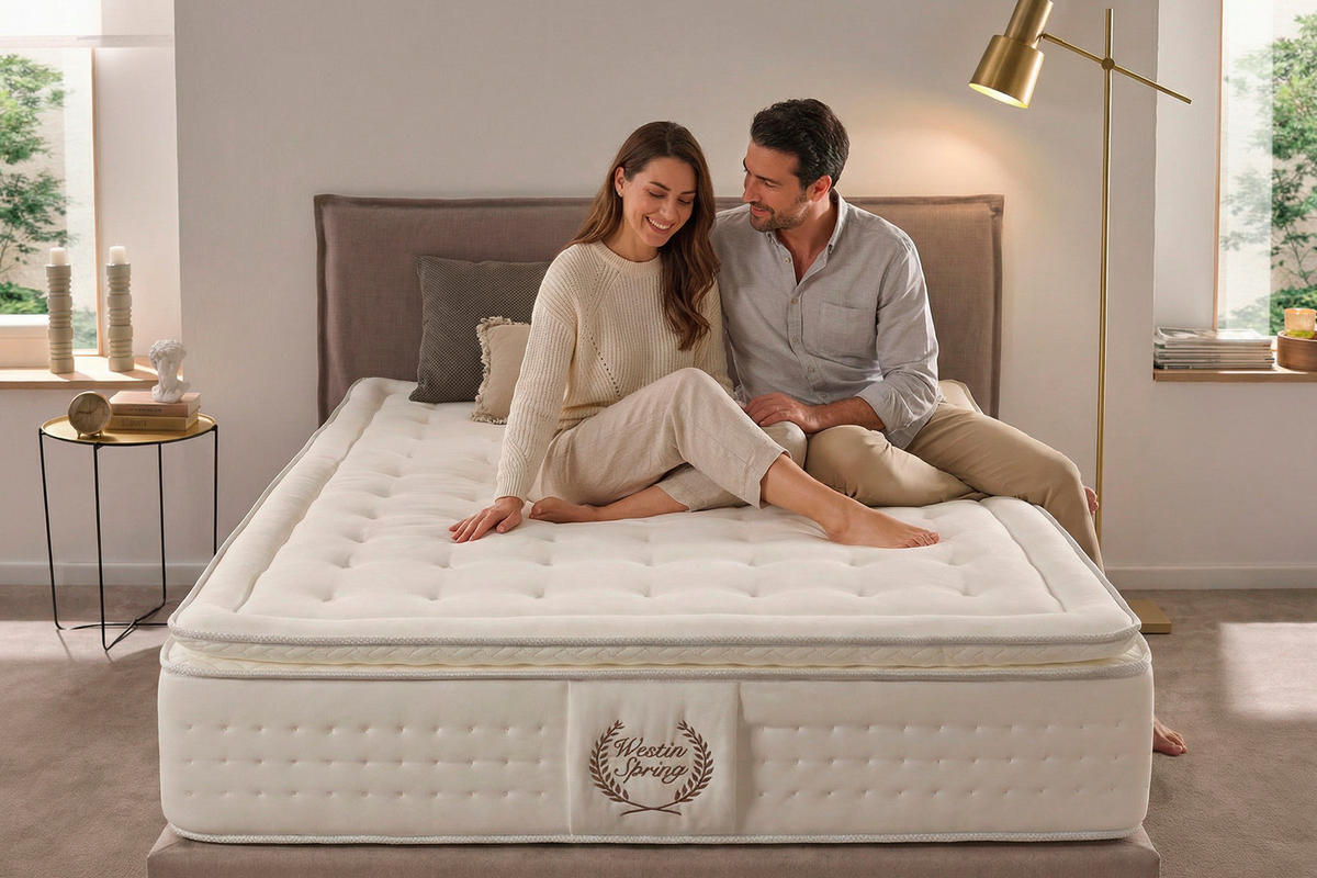 MATRATZE Westin Spring - 160X200, 30cm - Härtegrad H3/H4 - Weiß, Textil (160/200cm) - Moonia