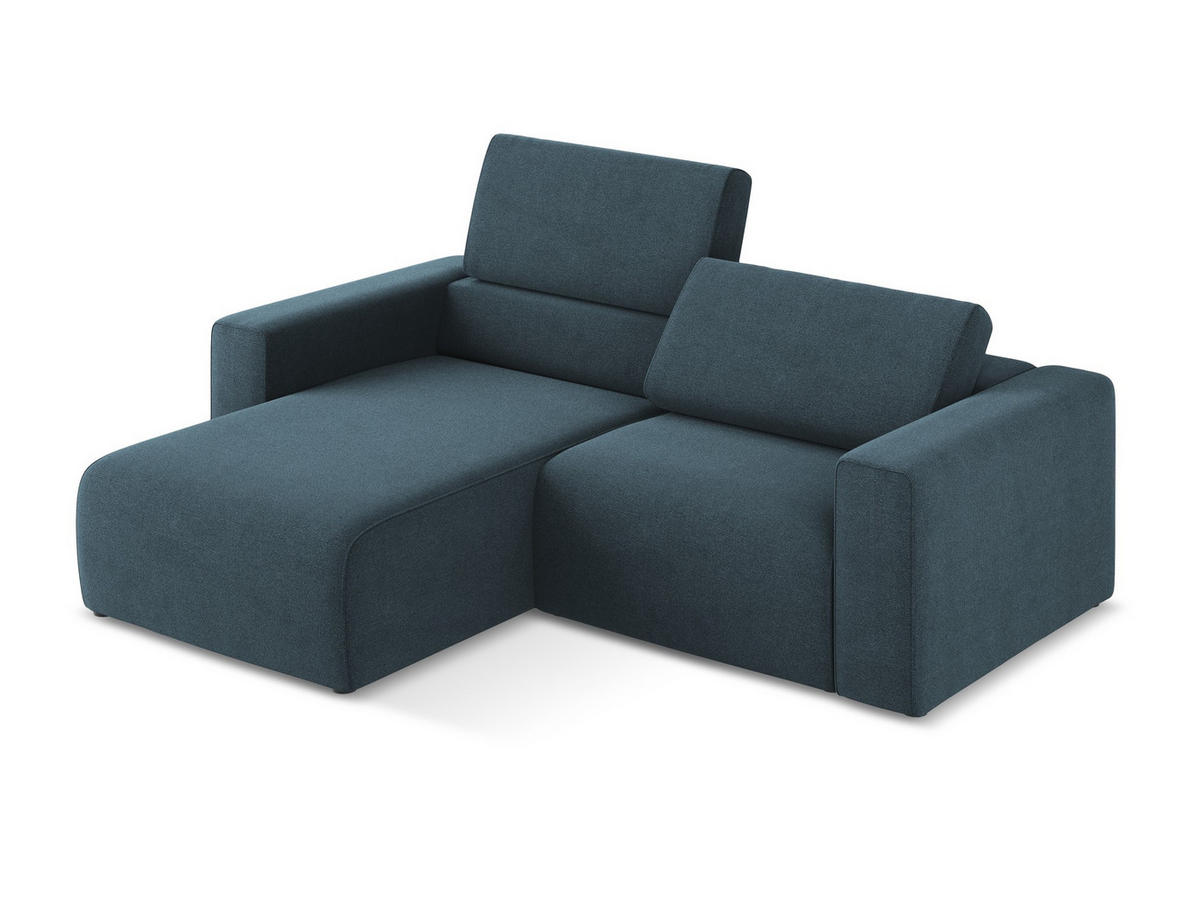 ECKSOFA Links Strukturstoff Stoff Blau - Blau/Pink, Kunststoff/Textil (167/224cm) - Makamii