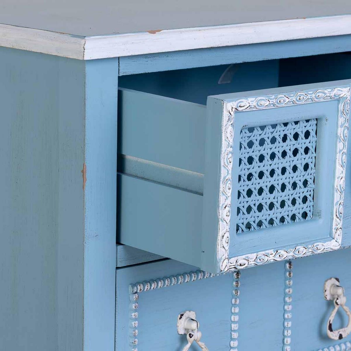 NACHTTISCH aus Holz, blau, 46x32x52cm - Blau, Holz (46/52/32cm) - Wanderlust