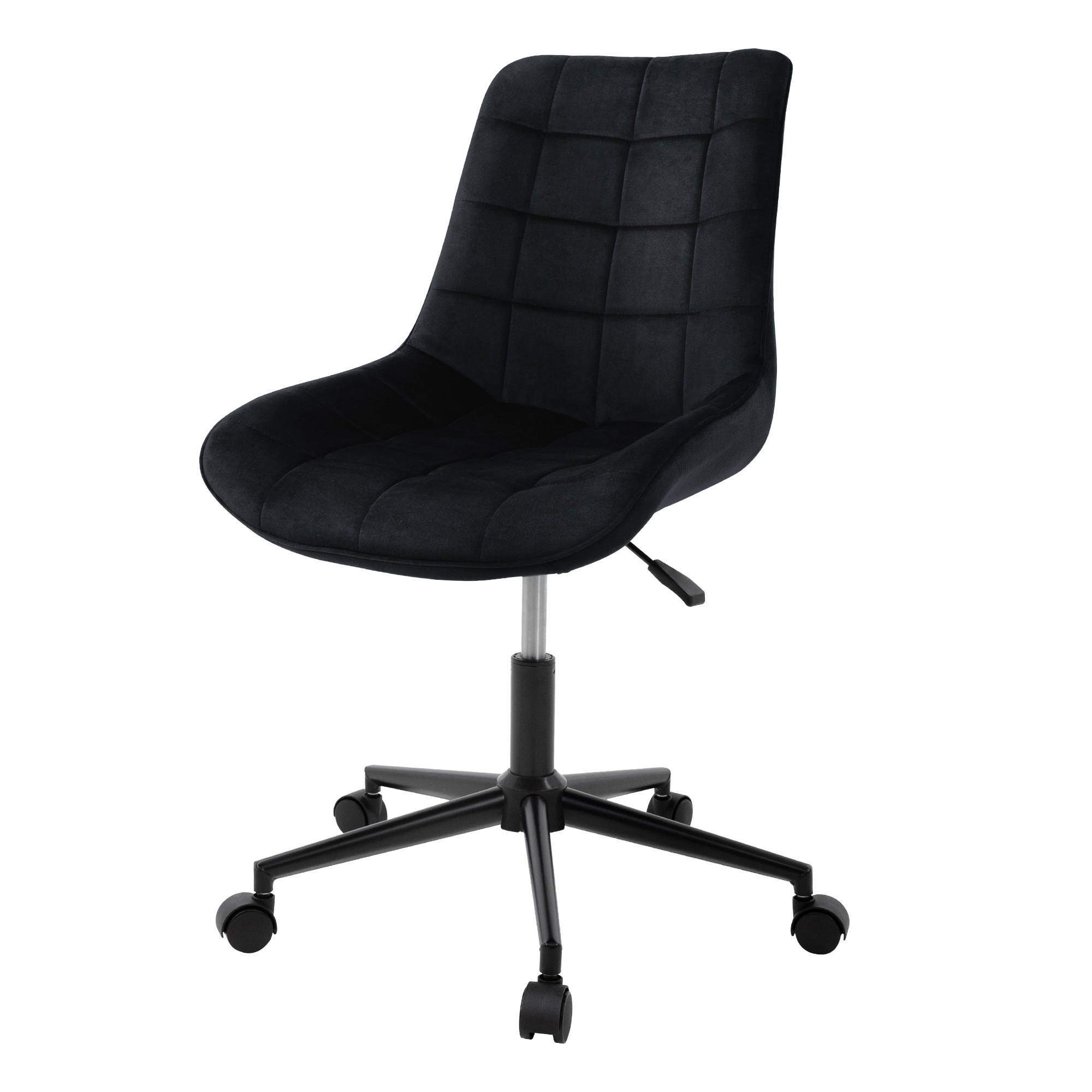BÜROSTUHL Samt schwarz - Schwarz, Metall (53/97/60cm) - ML-DESIGN
