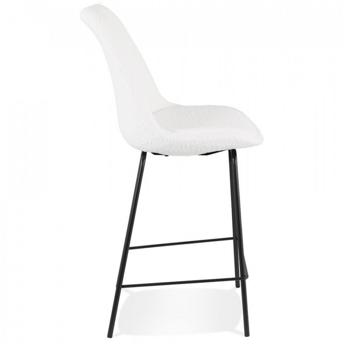 BARHOCKER Weiß 45x105x49cm - Schwarz/Weiß, Textil/Metall (45/105/49cm) - AlterEgo
