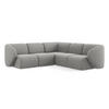 ECKSOFA Bouclé Stoff Grau - Hellgrau/Schwarz, Holzwerkstoff/Kunststoff (251/251cm) - Makamii