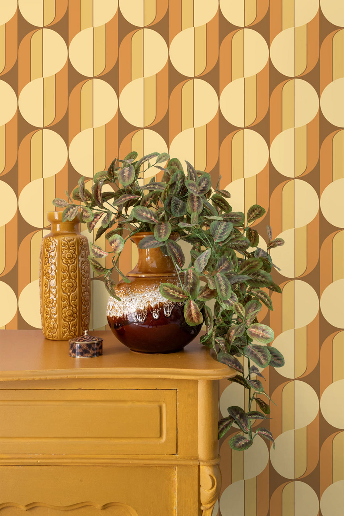 TAPETE Retro-Ornamente 50 x 900 cm - Braun, Papier (50/900cm) - ESTAhome