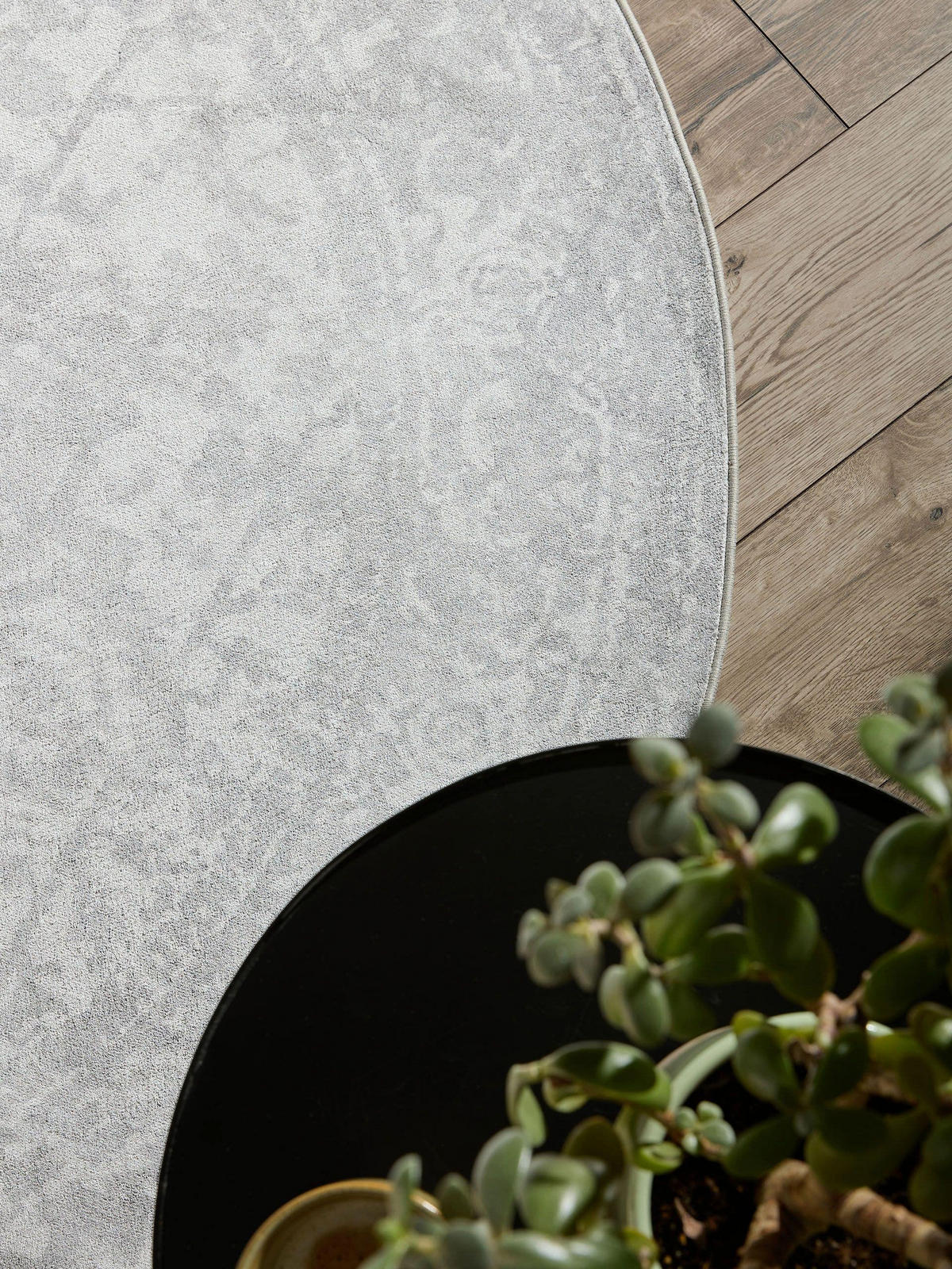 VINTAGE-TEPPICH Miray waschbar ø 160 cm rund - Grau, Kunststoff (160/160cm) - benuta Nest