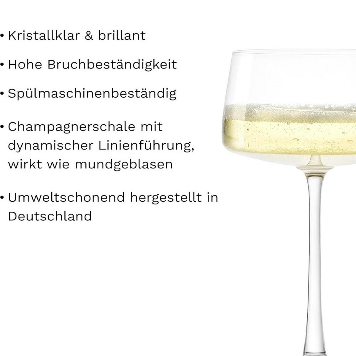 CHAMPAGNERSCHALE Power 6er Set - Transparent, Glas (0.276L) - Stölzle