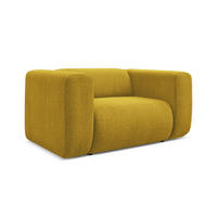 SESSEL Chenille Stoff Gelb - Currygelb/Gelb, Kunststoff/Textil (137/70/89cm) - Makamii