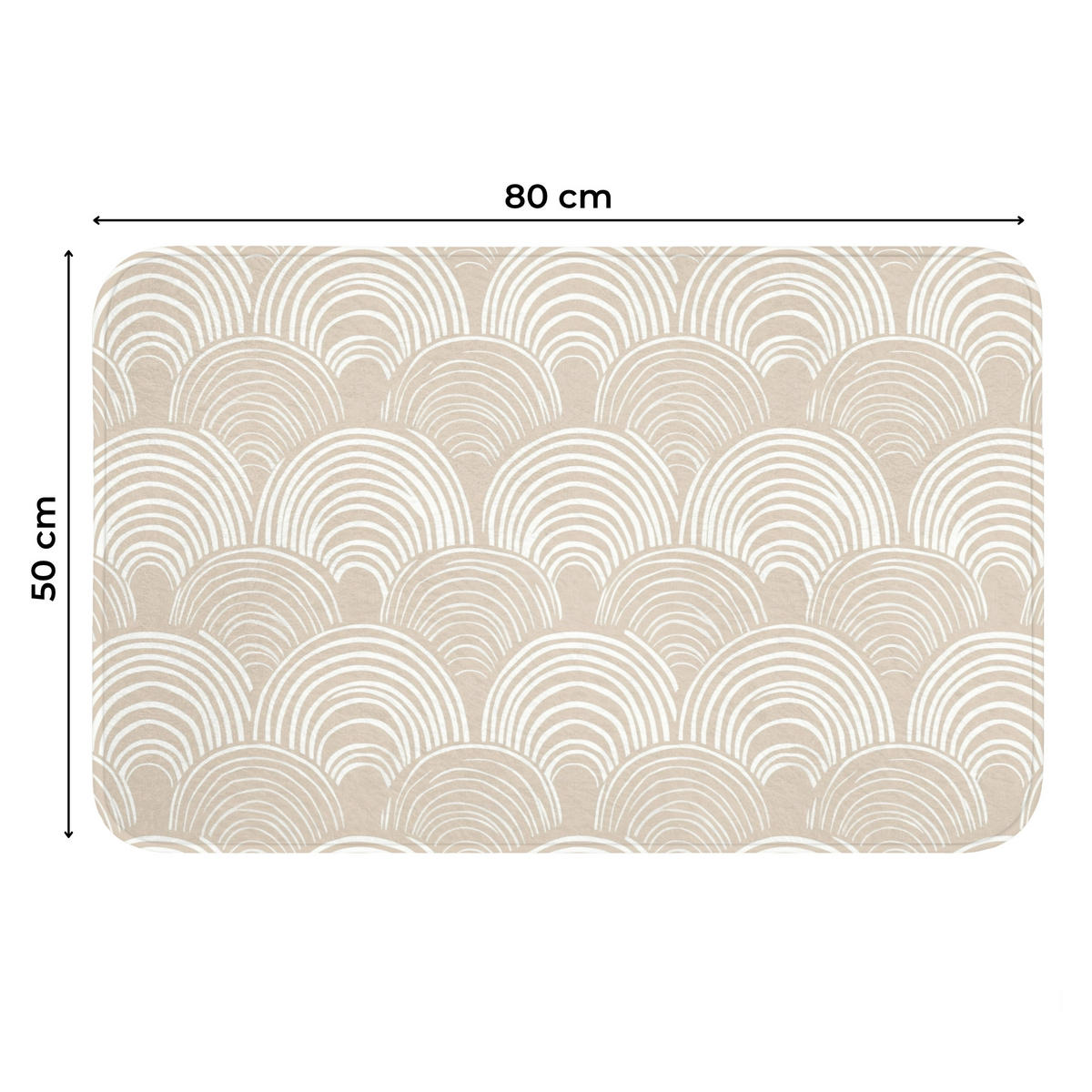 WC PŘEDLOŽKA Vlny - Textura - Béžová 80x50 cm - kašmírová, textil/plast (80/1cm) - OnlyWow
