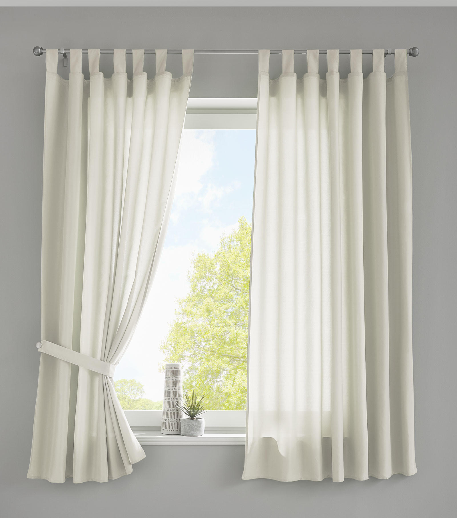 VORHANG 2ER SET POTSDAM HxB 175x140 cm Creme - Creme, Textil (140/175cm) - Gardinenbox