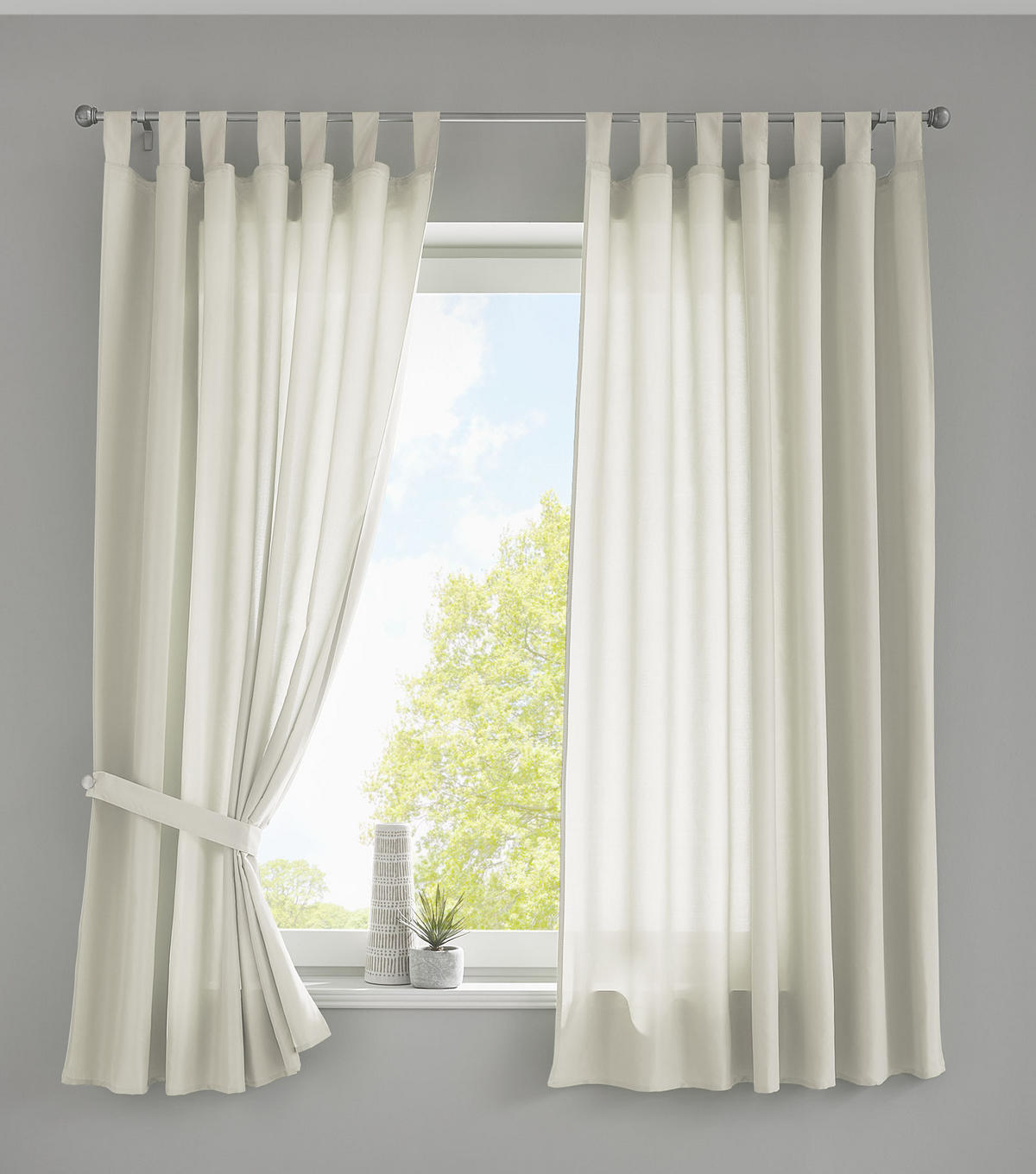 VORHANG 2ER SET POTSDAM HxB 175x140 cm Creme - Creme, Textil (140/175cm) - Gardinenbox
